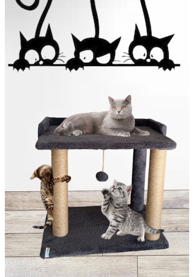 Nursoft Ponponlu Kedi Yatağı Kedi Tırmalama 47 CM