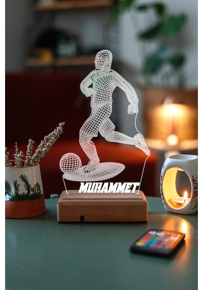 Futbol Ve Futbolcu Sevenlere Hediye 3D Gece Lambası