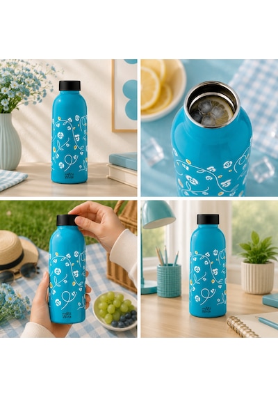 Mamawata Twilight Paslanmaz Çelik Termos Matara 470 Ml Sızdırmaz Yalıtımlı Suluk Turkuaz