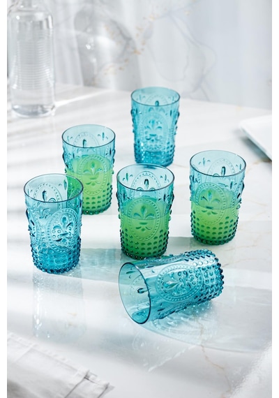 Akrilik Aquamarin Tekli Kısa Bardak & Su Meşrubat Kahve Yanı Bardağı 400 ml ( Cam Değildir