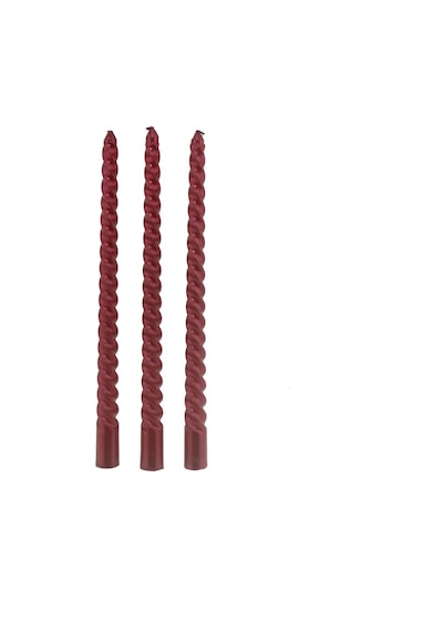 Mutluadim 3 Adet 25Cm Şamdan Mum Varaklı Spiral