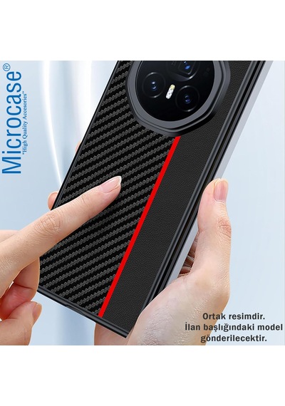 Microcase Huawei Mate X6 Şeritli Lüx Tasarım Kılıf-al5122 Siyah