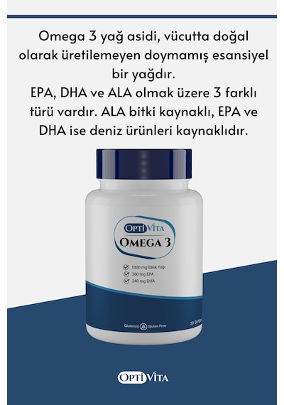 Optivita Omega 1000 MG Balık Yağı Epa + Dha 30 Softjel