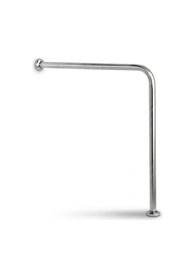 Aqua Bagno Basic Engelli Tutunma Barı 75x75 Cm Paslanmaz Çelik Zemin Destekli Banyo Barı Krom