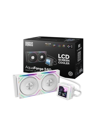 Dragos Aquaforge 240 Intel-amd 240mm Lcd Ekranlı Argb Beyaz Sıvı Soğutucu