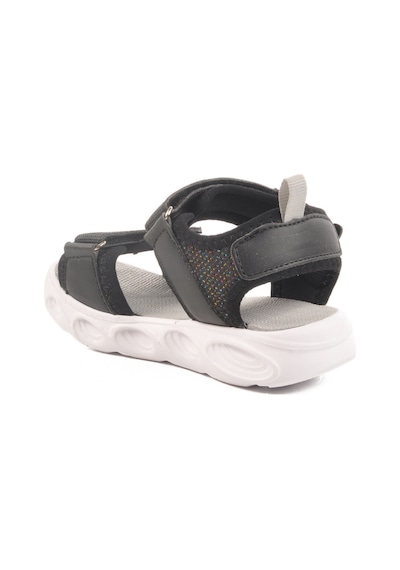 Siyah Cırtlı Işıklı Erkek Çocuk Spor Sandalet 018127 P Siyah
