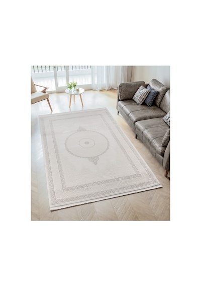 Modern Klasik Krem Kemik Renk Osmanlı Motifli Halı
