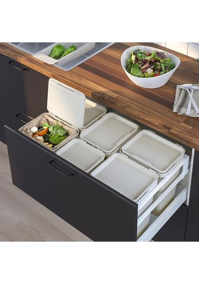 Ikea Hållbar Atık Ayırma Kutusu, Açık Gri, 10 Lt