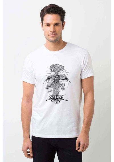 Cheisea Grin Evolvve Music Baskılı Beyaz Erkek Tshirt