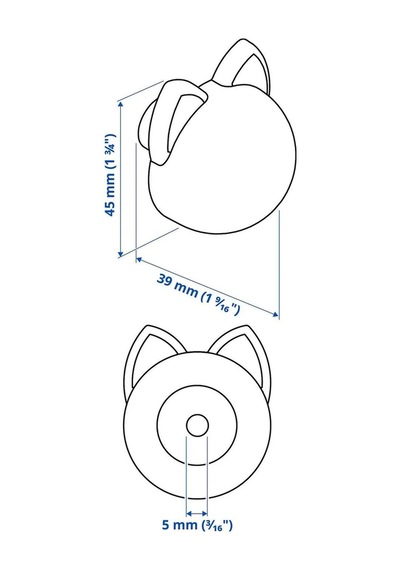 Ikea Grejsımojs 2'li Mobilya Kulpu 38 Mm Siyah