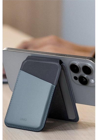 Telefon Modelleri İle Uyumlu Kartlık Lyden Ds Serisi Vegan Deri Stand Olma Özelliği Rfıd Koruma Grey