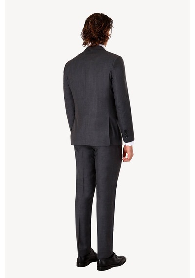 Erkek Gri Slim Fit Sivri Yaka Takım Elbise