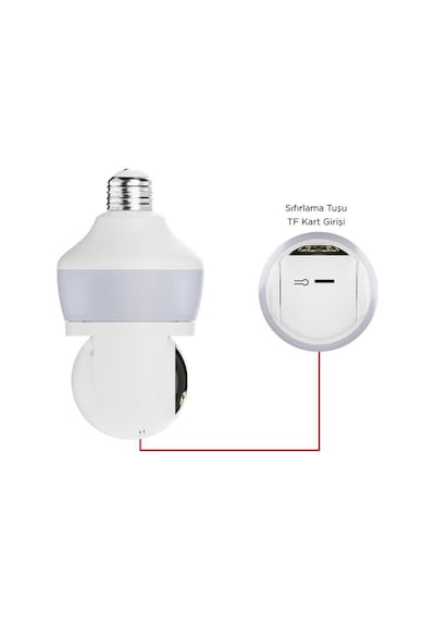 Torima CMR-26 360 Full HD 1080P Ampül Wifi Smart Ip Güvenlik Kamerası Beyaz