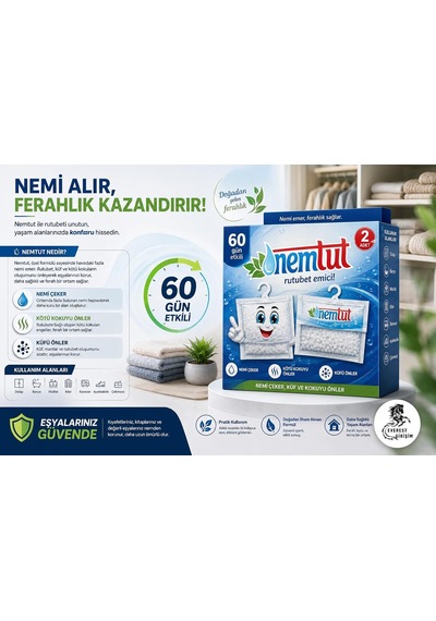 Rutubet Giderici Nem Emici Koku Küf Ve Korozyon Önleyici 1 Kutu 2 Paket 1 Kg Diğer