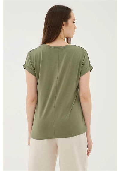Fashion Friends Kadın T-shirt Haki 24y0194k1 24ye21000011 E2173