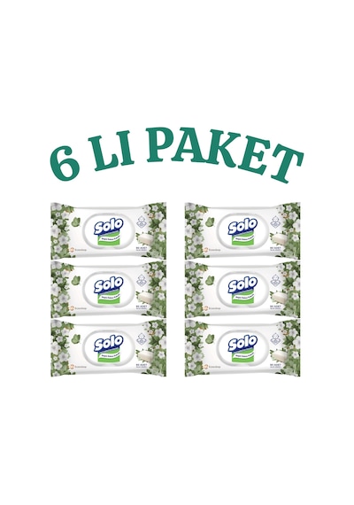 Islak Havlu Beyaz Sabun Kokulu Paket 90 Yaprak 540 Yaprak Bebek Kullanımına Uygun 6'lı Set