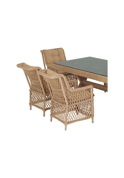 Flexy Roza Rio 100x200 Masalı Bahçe Mobilya Takımı 147 Rehome Krem