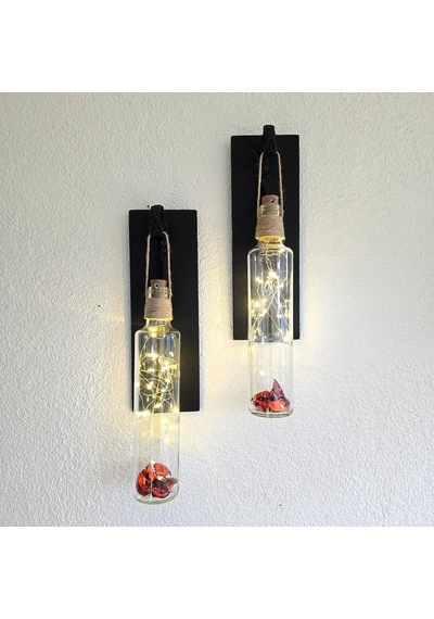 Led Işıklı, Mat Siyah Renkli Duvar Aplik, 2’Li Set