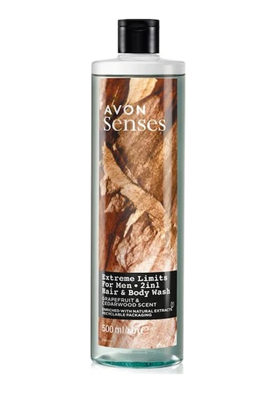 Avon Senses Extreme Limits Greyfurt Ve Sandal Kokulu Saç Ve Vücut İçin Erkek Duş Jeli 500 ML