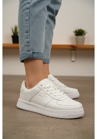 Enoch Kadın Havalandırma Delikli Geometrik Dikişli Ortopedik Kontrast Taban Sneakers Spor Ayakkabı Beyaz Enoch Kadın Havalandırma Delikli Geometrik Dikişli Ortopedik Kontrast Taban Sneakers Spor Ayakkabı Beyaz