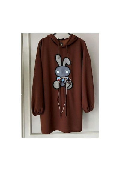 Çınar Boutique Tavşan Desenli Kapişonlu Sweetshirt-kahverengi - M Kahverengi Kahverengi Çınar Boutique Tavşan Desenli Kapişonlu Sweetshirt-kahverengi - M Kahverengi Kahverengi