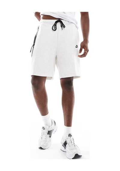 Nike Sportswear Tech Fleece Shorts Günlük Pamuklu Spor Şort Beyaz Melanj Beyaz - Gri