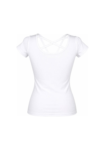 Trender Arka Çapraz Ekru Kadın T-shirt 2606-04