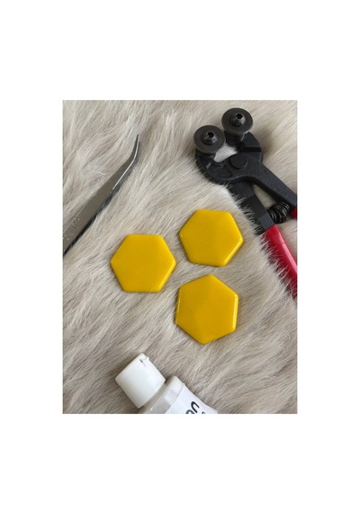 Sarı Altıgen Sanatsal Mozaik 48x48mm 100gr