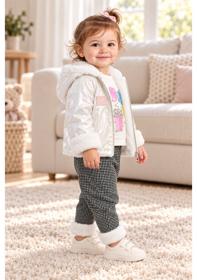 Ahengim Kız Bebek 3 Parça Takım Peluş Detaylı Kapüşonlu Parlak Mont Baskılı Üst Desenli Pantolon Ak1019 Beyaz Ahengim Kız Bebek 3 Parça Takım Peluş Detaylı Kapüşonlu Parlak Mont Baskılı Üst Desenli Pantolon Ak1019 Beyaz