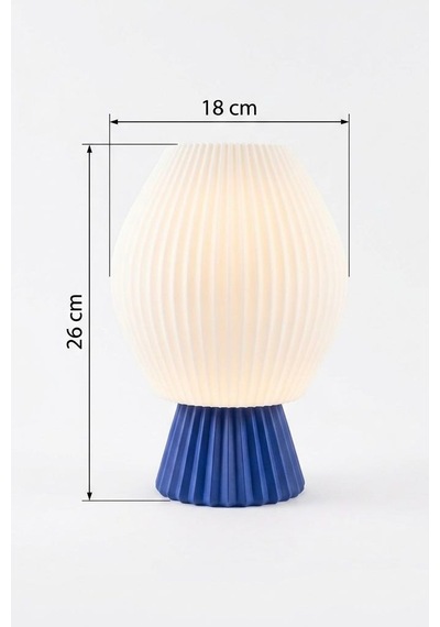 Neolab Lumina Fluted Masa Lambası Beyaz - Lacivert Çok Renkli