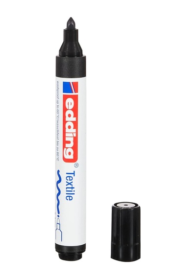 Ayrex Edding 4500 Tekstil Kalemi - Siyah - 1 Kalem - 2-3 Mm Yuvarlak Uç Genel