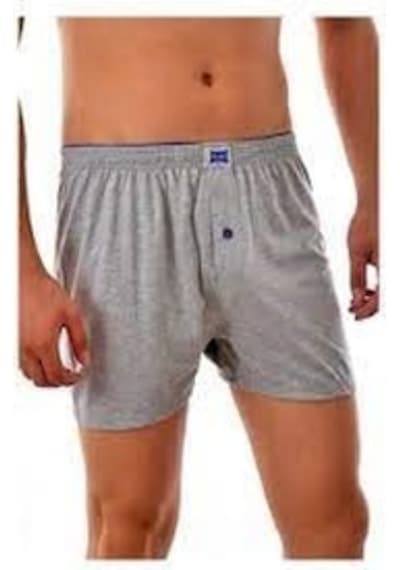 Tutku Erkek Penye Düğmeli Düz Boxer 0117 Gri