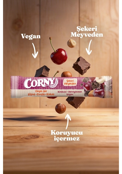 Corny Vişne Fındık Kakao Meyve Bar 35gr X - 12 Adet