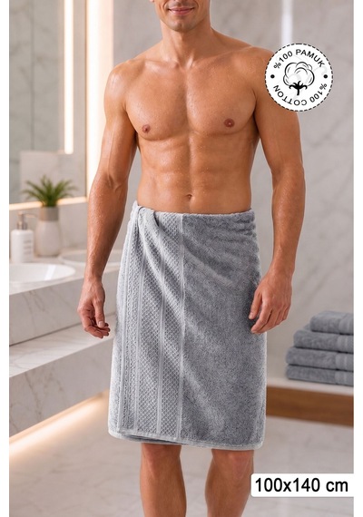 %100 Pamuk Softure Banyo Havlusu Yüksek Emici Yumuşak Dokulu Premium Havlu 100x140 Cm - Vizon Gri