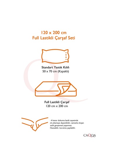 120 Cm X 200 Cm Çizgili Dokuma Kumaş Lastikli Fitted Çarşaf Takımı