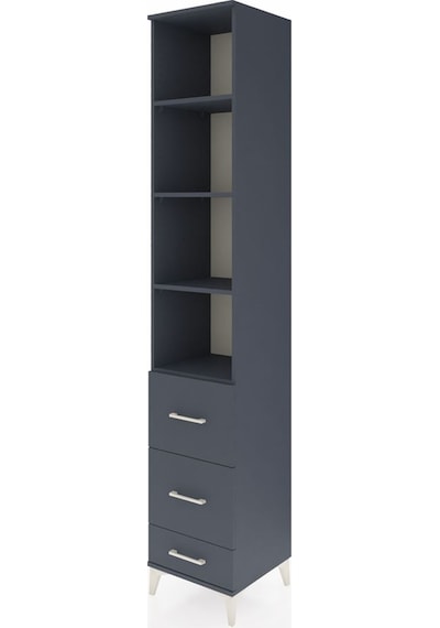 Hyperion Dolap 4 Raflı 3 Çekmeceli 44x44x243 Antrasit-antrasit Antrasit