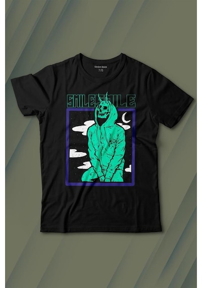 Kendim Seçtim Smile Skull Urban Wear Street Culture Kuru Kafa Y2k Baskılı Tişört Çocuk T-shirt 001