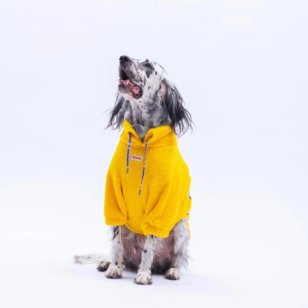 Sarı Porto Cozy Urban Moods Peluş Orta Büyük Irklar Köpek Kıyafeti Köpek Sweati