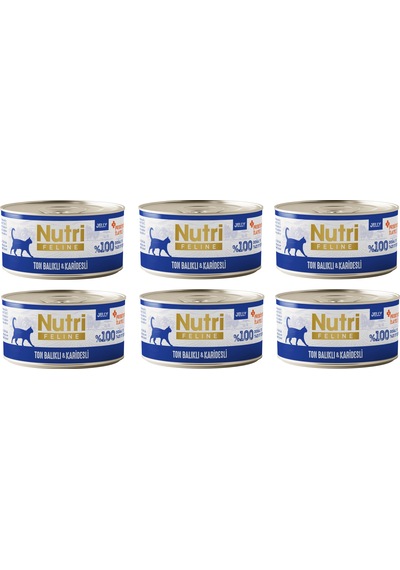 Nutri Feline Ton Balıklı Ve Karidesli Jöleli Tahılsız Yetişkin Kedi Konservesi 70 G X 6 Adet