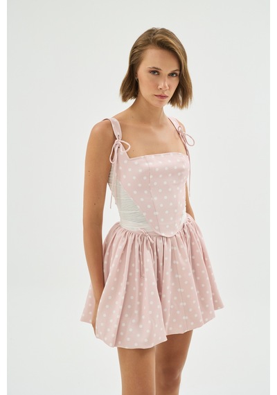 Sagaza Studio Ss6077 Pileli Mini Etek Pembe