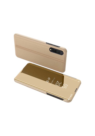 Xiaomi Mi 9 Lite Uyumlu Aynalı Kapaklı Lüx Kılıf Gold