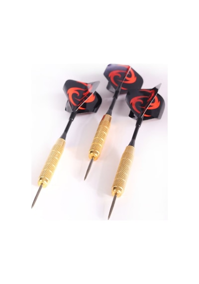 Delta 24 Gr. Dart Oku 3 Lü Set - Çelik Uç + Pirinç Gövde + Renkli Kanat - Dart Oku Seti