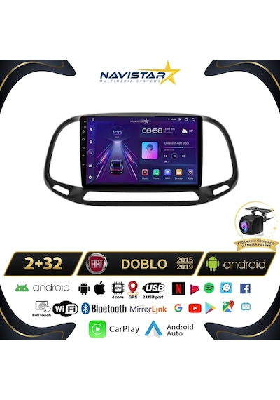 Fiat Doblo 2015-2019 Model 2gb + 32gb Android 13 Kablosuz Carpla