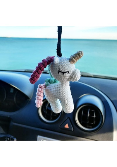 Sevimli Unicorn, El Yapımı Araba Dikiz Aynası Süsü, Oto si