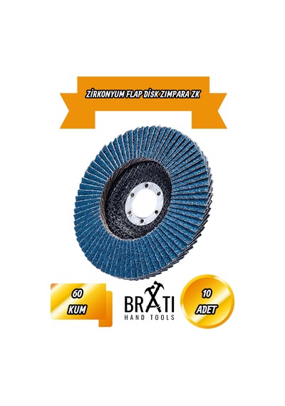 Zirkonyum Avuç İçi Taşlama Flap Disk Zımpara 115 X 22 Mm 60 Kum Zk Flap 10 Adet