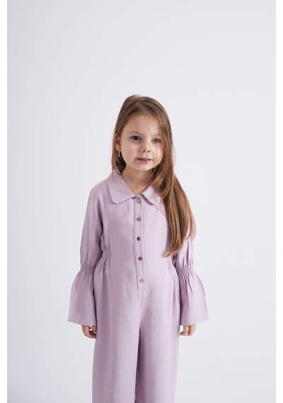 Oliven The Kid Oliventhekid Lila Lastikli Kız Çocuk Tulum Lila Lila