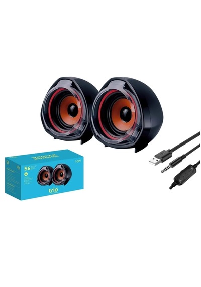 Trio Trs6 2.0 Multimedia Rgb Işıklı 3w 2 Siyah Usb Speaker Hoparlör