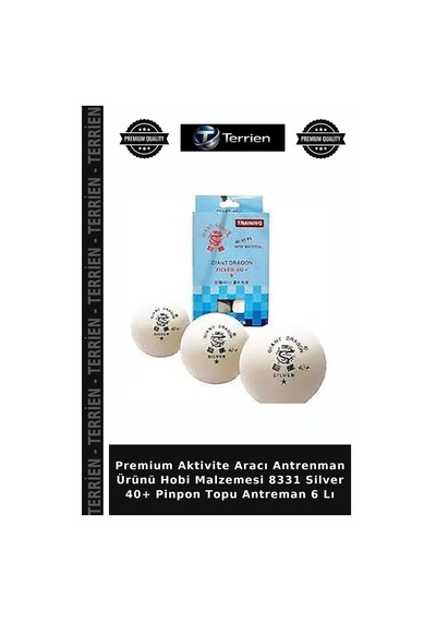 Premium Aktivite Aracı Antrenman Ürünü Hobi Malzemesi 8331 Silver 40+ Pinpon Topu Antreman 6 Lı
