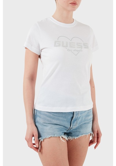 Guess Bayan T Shirt V5gı10 K9rm1 G011 Beyaz Beyaz