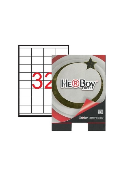 Herboy Hb-1032 52,5 Mmx35mm Beyaz Lazer Etiket 10